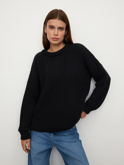 Loose-Fit Lantern Sleeve Knit Sweater