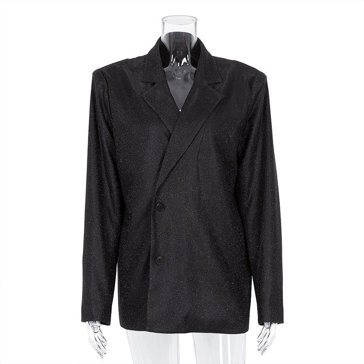 Sleek Sequin Suit Set With Cami Top And High-Waisted Pants