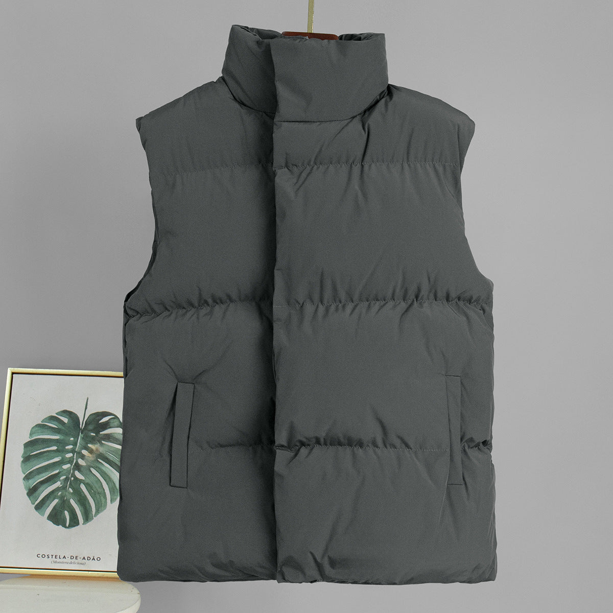 Casual Black Vest Jacket Comfortable Polyester Outerwear