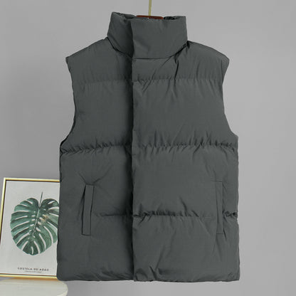Casual Black Vest Jacket Comfortable Polyester Outerwear