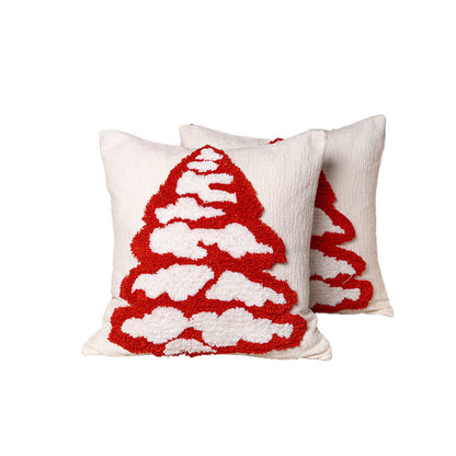 Cute Square Christmas Pillow Case With Pom