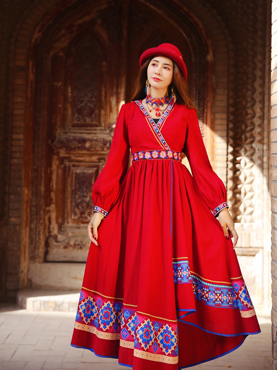 Retro Ethnic Women'S Dress Embroidered Women'S New Style In Autumn And Winter