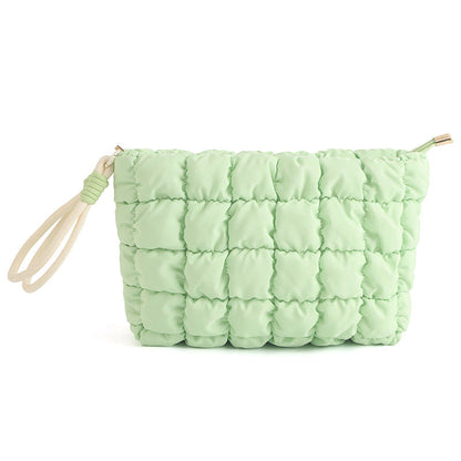 Puffer Quilted Solid Color Portable Cosmetic Bag