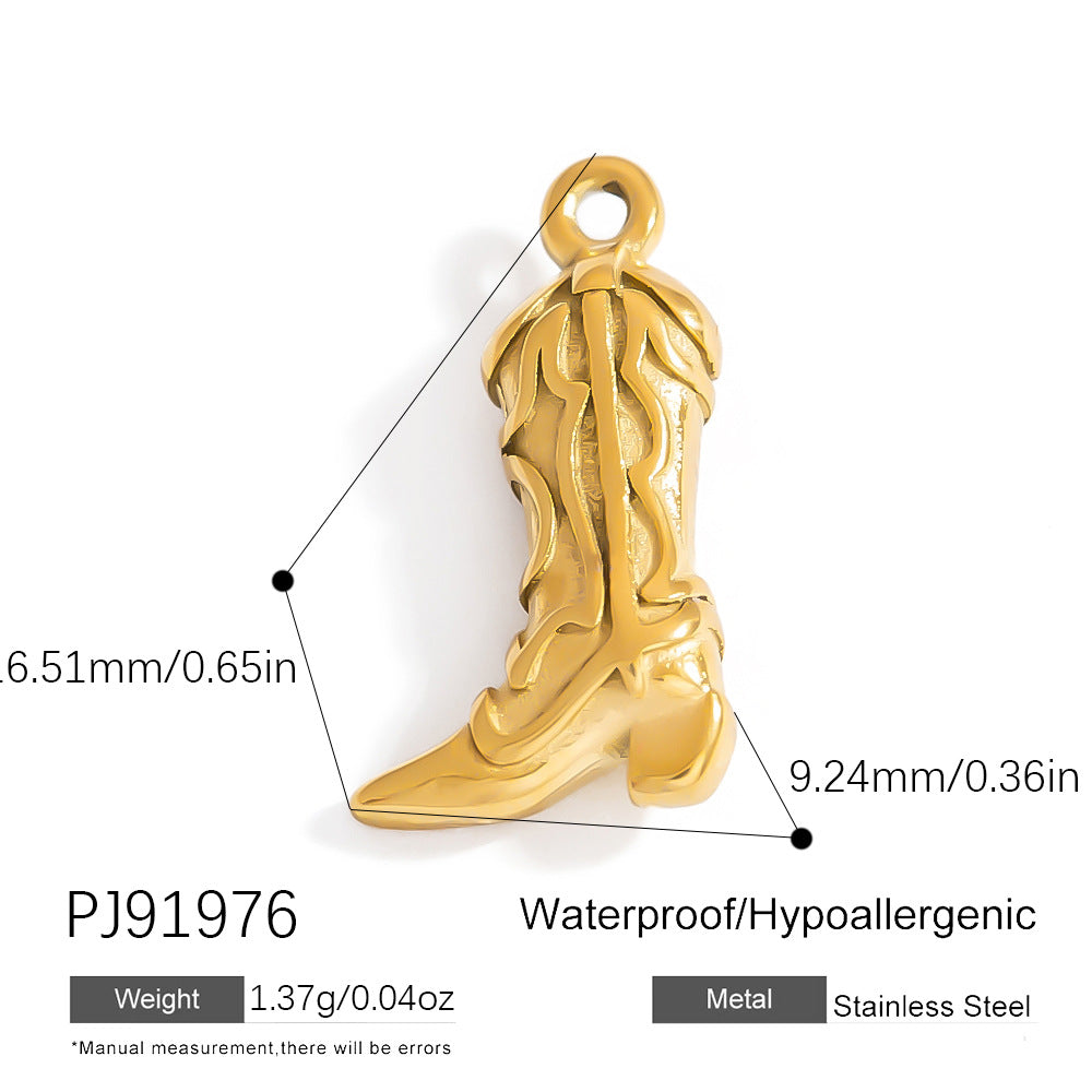 Stainless Steel DIY Enamel Pendant Accessories - 18K Gold Color Retention