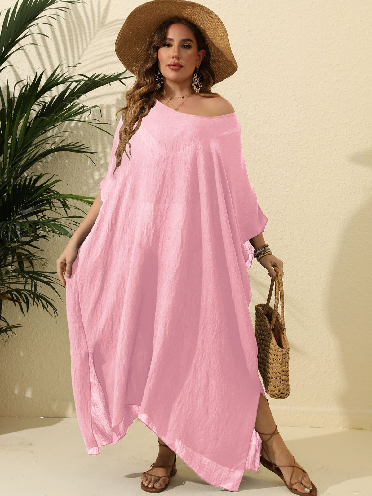 Women鈥檚 Maxi Dress Solid Color Loose Fit Beach Vacation Dress