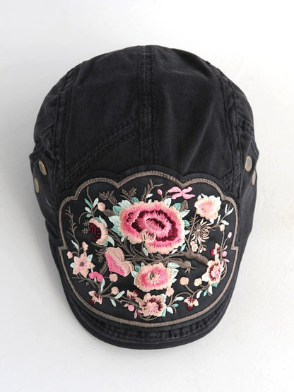 New Embroidered National Style Hat Women'S Spring Summer And Autumn Breathable Cap Fashion Versatile Beret Women'S Forward Hat Women'S Hat
