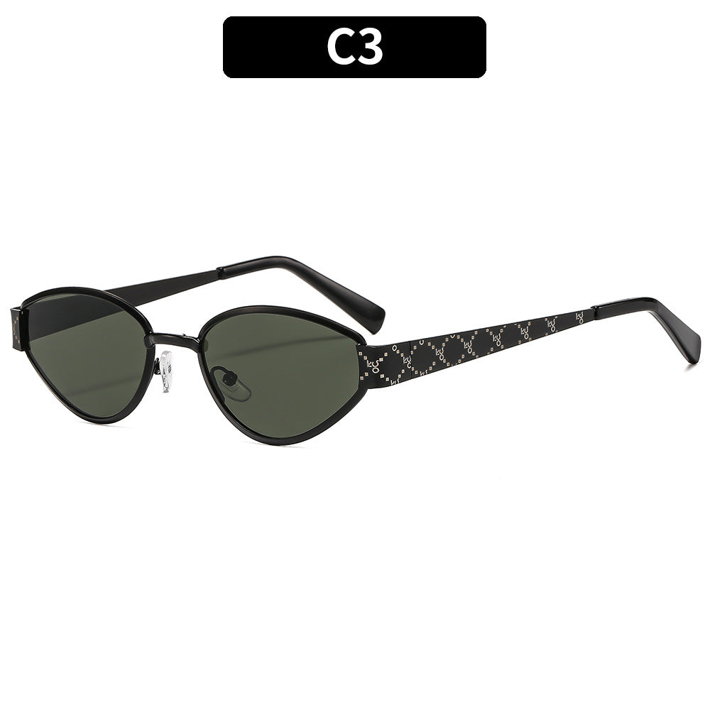 Retro Cat Eye Sunglasses Stylish Metal Frame UV400 Protection