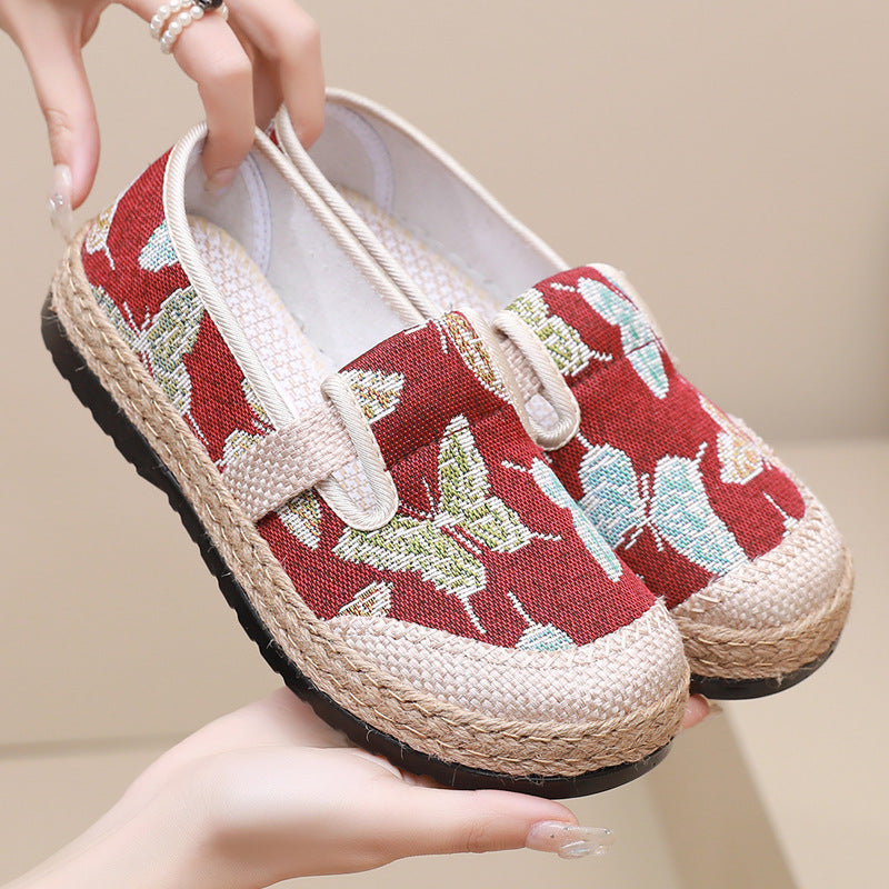 Single Shoe Women'S Retro Trend Flat Casual Old Beijing Women'S Shoes Lazy One Foot Fisherman Shoes