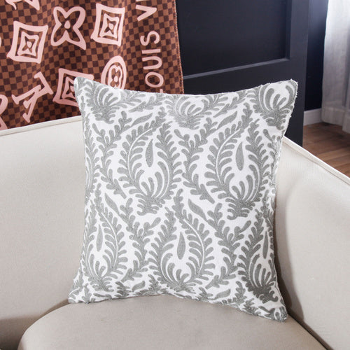 Towel Embroidered Cushion Cover Pillow Cover 45X45 Cotton Canvas Backrest Sofa Fresh Nordic Fashion