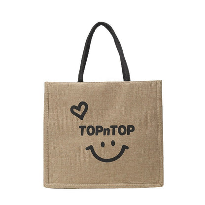 Trendy Canvas Tote Bag Large Capacity Grocery Bag