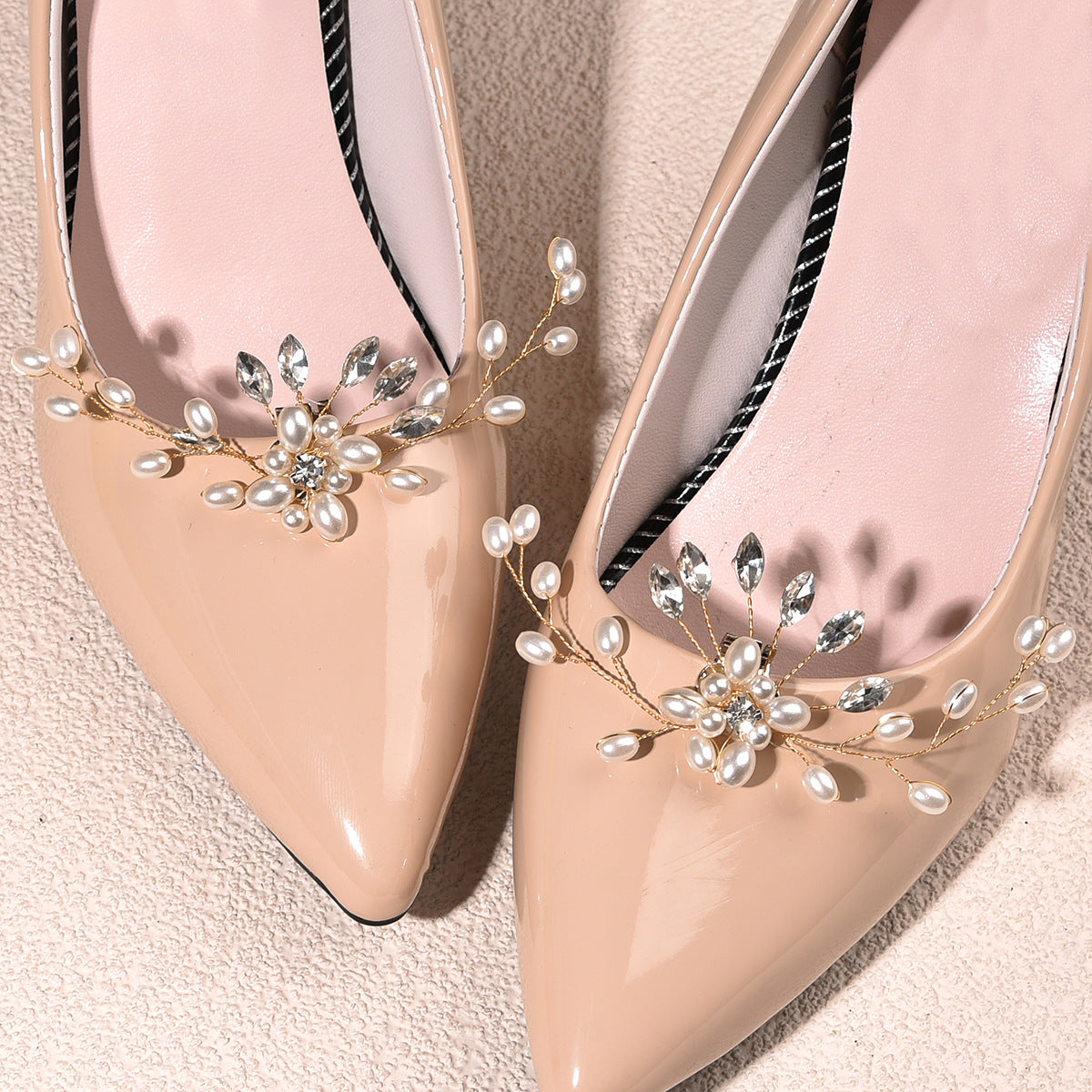 Handmade Pearl Shoe Flowers Wedding Accessories