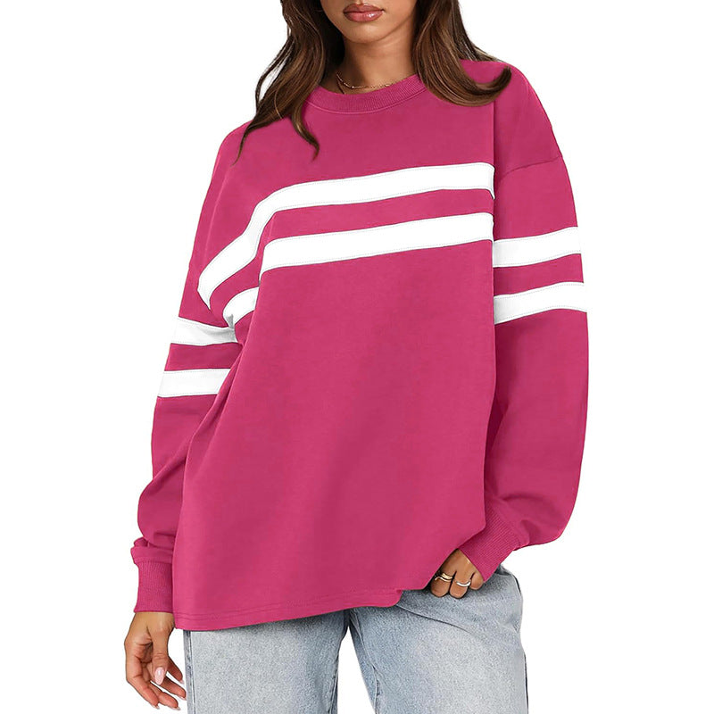 Oversize Splicing Casual Pullover Sweatshirt