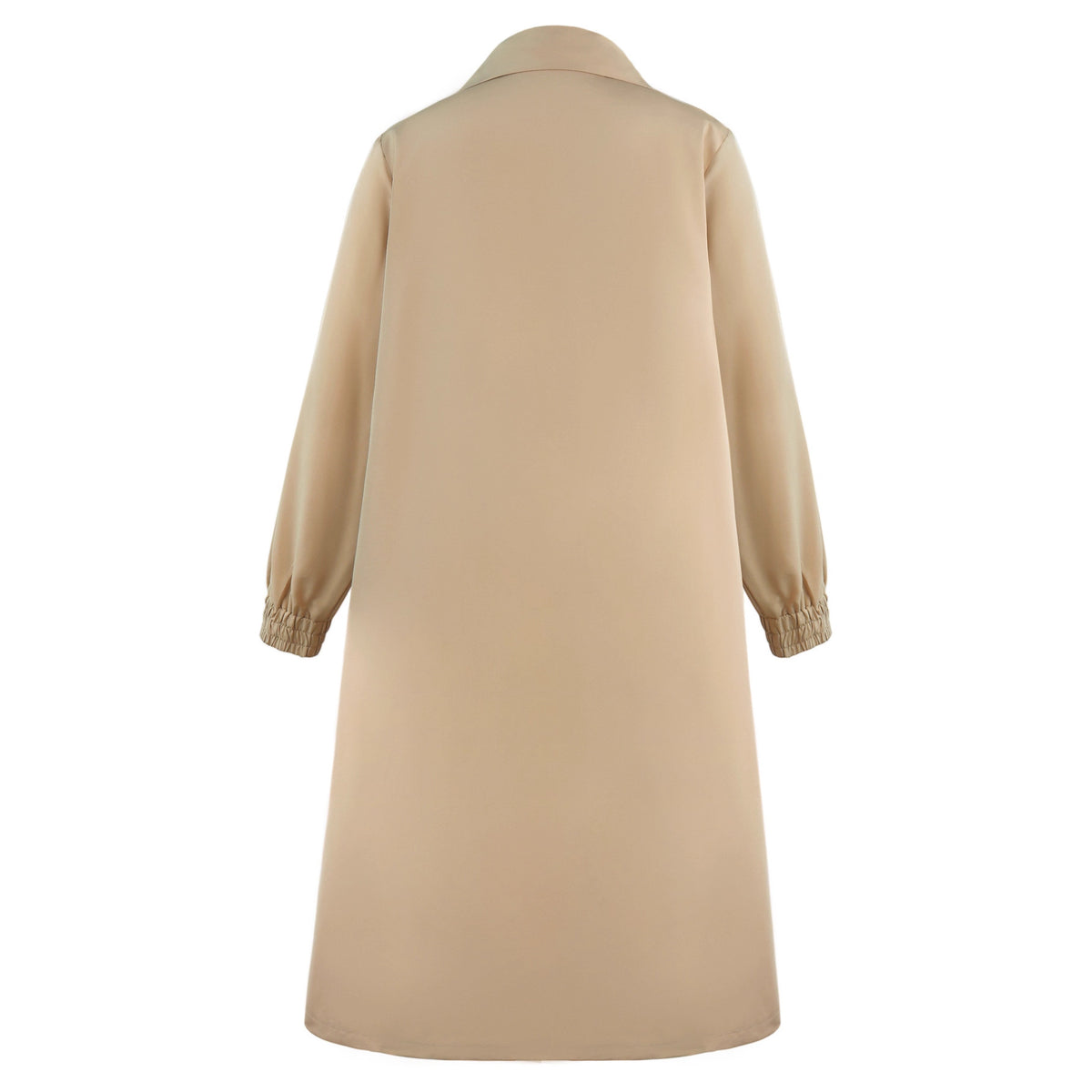 Women's Double-Breasted Khaki Long Trench Coat