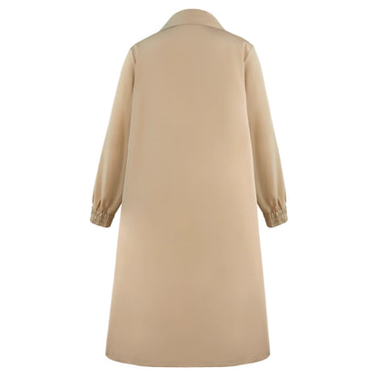 Women's Double-Breasted Khaki Long Trench Coat