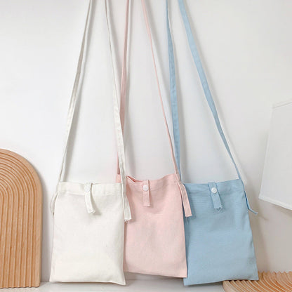 Minimalist Solid Color Canvas Crossbody Bag for Women