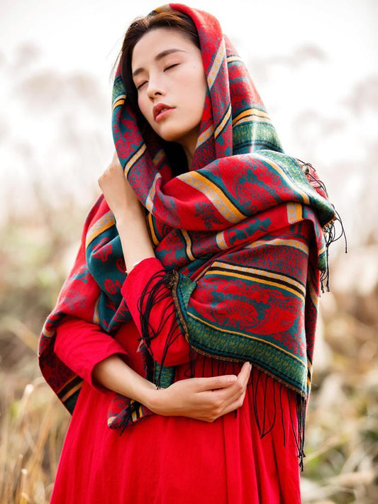 Ethnic Wind Scarf Female Tibetan Spring And Autumn Towel Outside The Cloak Air Conditioning Shawl
