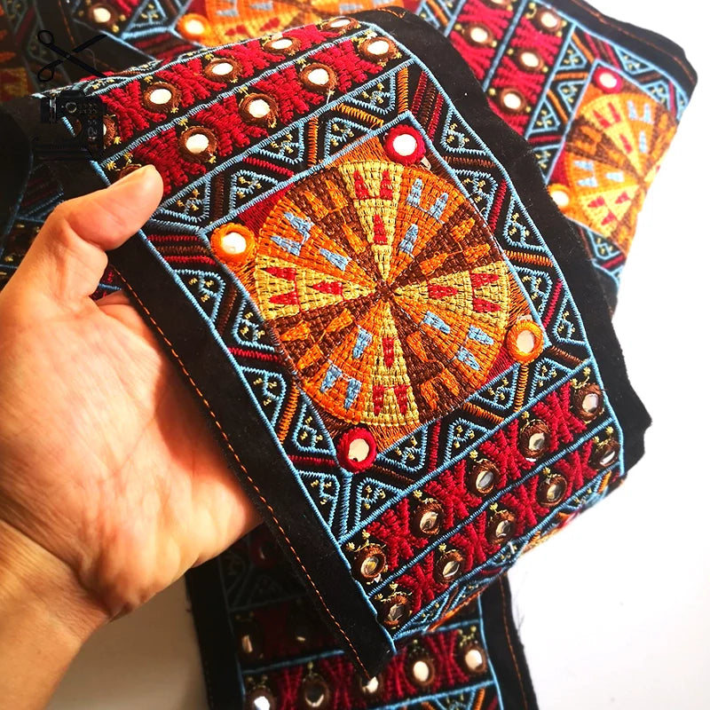Ethnic Style Retro Embroidery Lace Color Embroidery Wide Webbing, Handmade Diy Minority Clothing Accessories