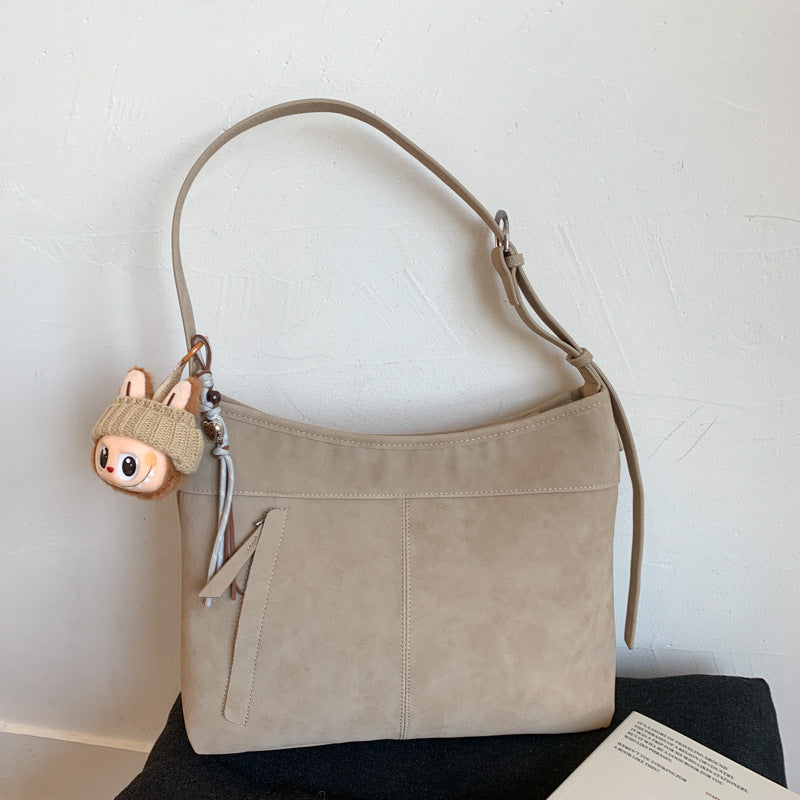 Vintage Style Casual Tote Bag Large Capacity PU Shoulder Bag