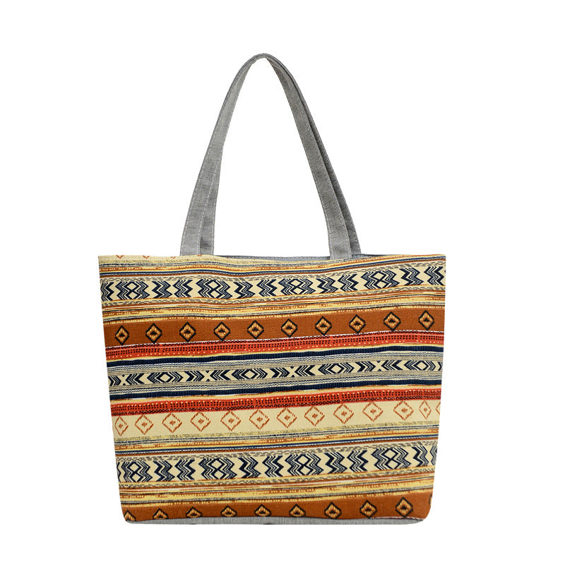 Canvas Tote Bag Vintage Style Printed Shoulder Bag