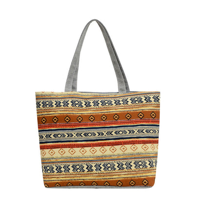 Canvas Tote Bag Vintage Style Printed Shoulder Bag