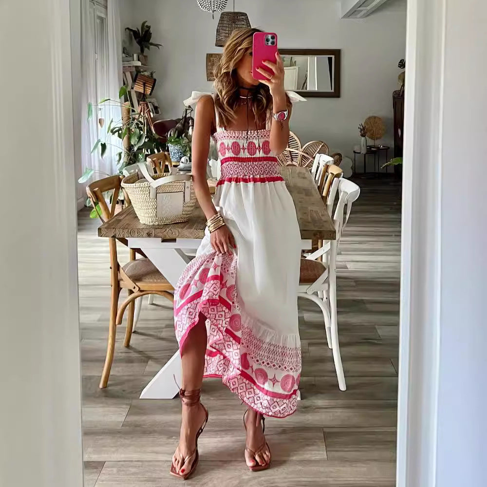 Bohemian Style Long Sleeve Tie-Dye Dress