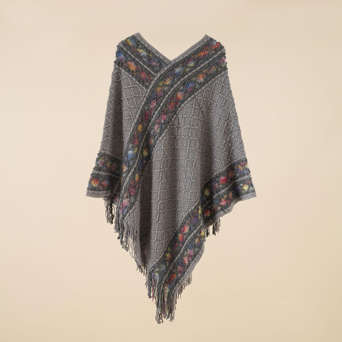 Spring And Autumn New Loose Pullover Knitted Shawl Ethnic Style Pullover Cape