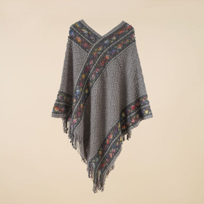 Spring And Autumn New Loose Pullover Knitted Shawl Ethnic Style Pullover Cape