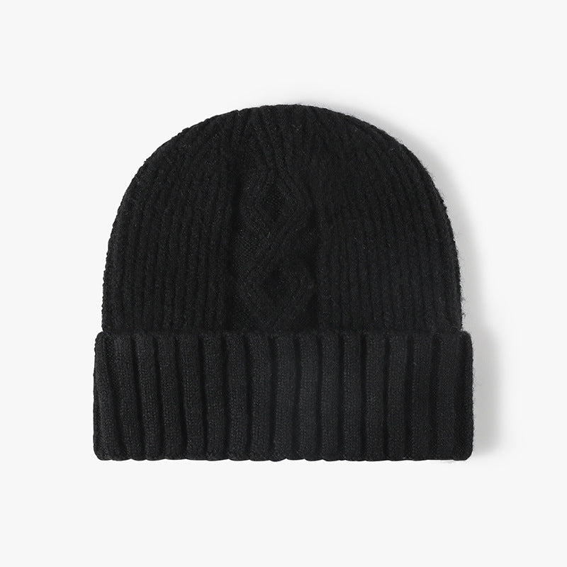 Solid Color Cable Knit Cuff Winter Beanie