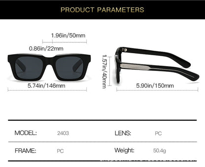 Trendy Polarized Square Frame Acetate Sunglasses