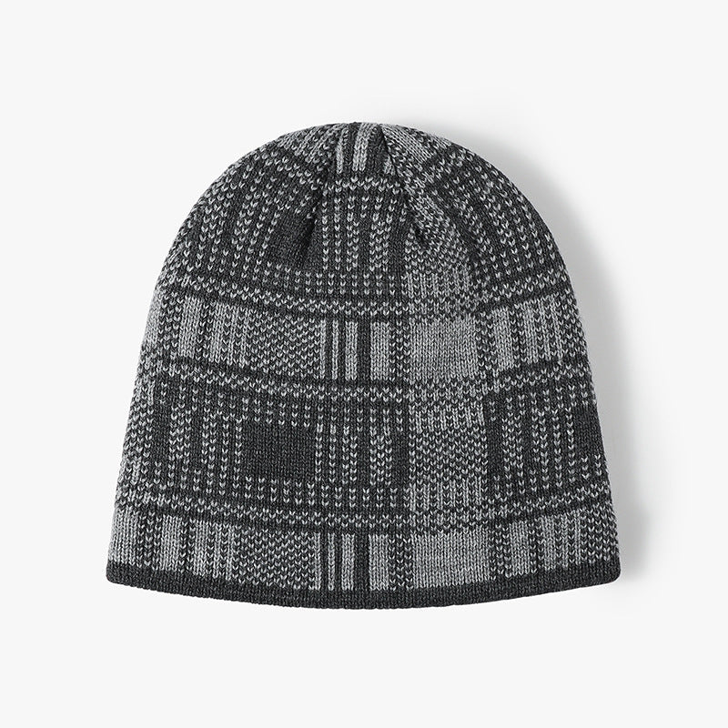 Trendy Striped Color Block Warm Knit Beanie Hat