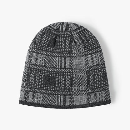 Trendy Striped Color Block Warm Knit Beanie Hat