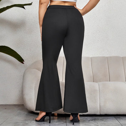 Bell Bottom Pants Plus Size Casual Polyester Trousers