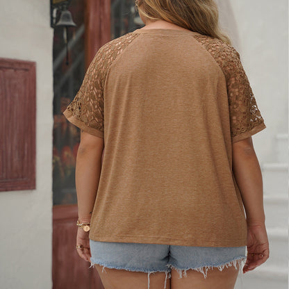 New Elegant Hollow Out Short Sleeve Top for Women
