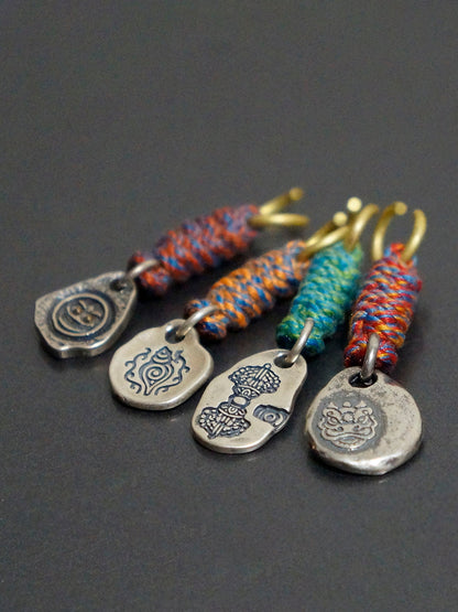 Small Pendant Sterling S925 Silver Accessories Tibetan Vajra Corpse Tuolin Master Wakes Up The Lion Hand Carry Vajra Pestle Ah Dun