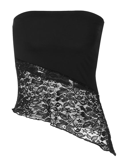 Trendy Strapless Lace Bodysuit With Slim Fit