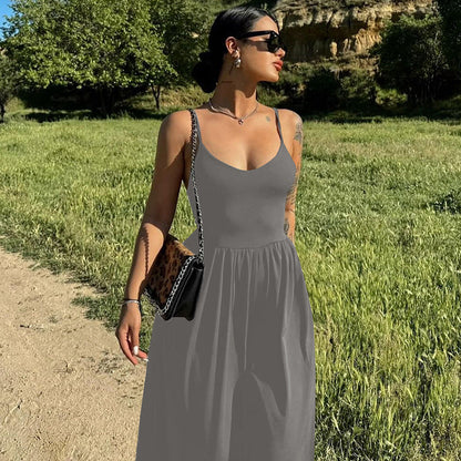 Trendy Sexy Backless Jumpsuit with Wide Legs