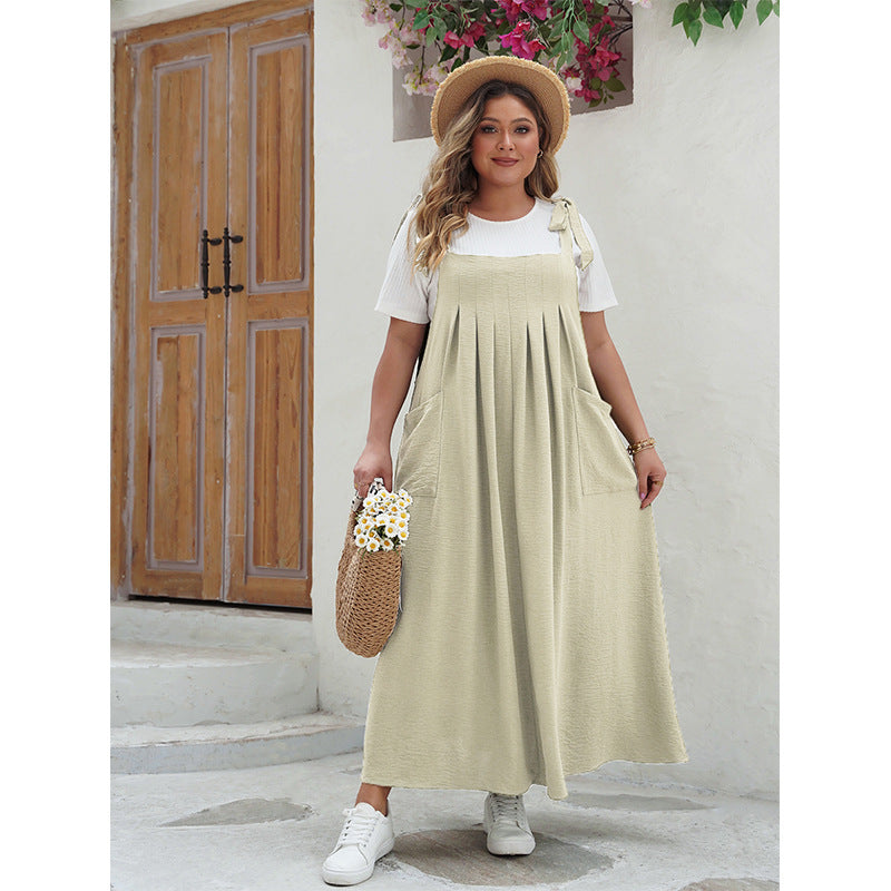 Chic Plus Size Solid Color Maxi Dress For Women