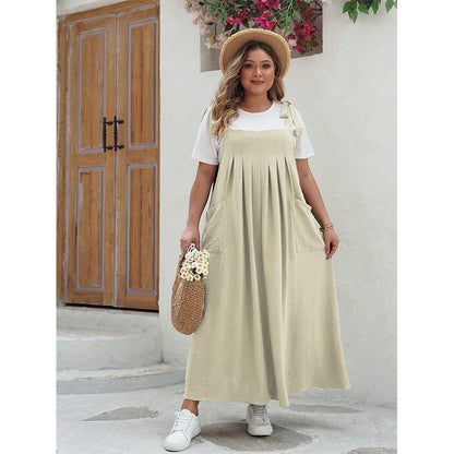 Chic Plus Size Solid Color Maxi Dress For Women