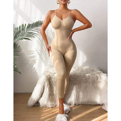 Seamless High-Waisted Bodysuit With 7/8 Pants For Women
