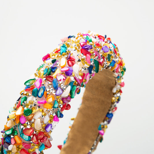 Baroque Colorful Gemstone Headband Trendy Fashion Accessory