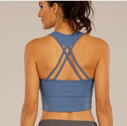 Sports Underwear Beautiful Back Cross Running  Gathering And Shaping Sexy Fitness Yoga Bra Women