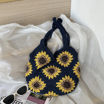 Color Block Braided Shoulder Bags