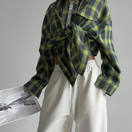 Casual Checkered Long Sleeve Button-Up Shirt