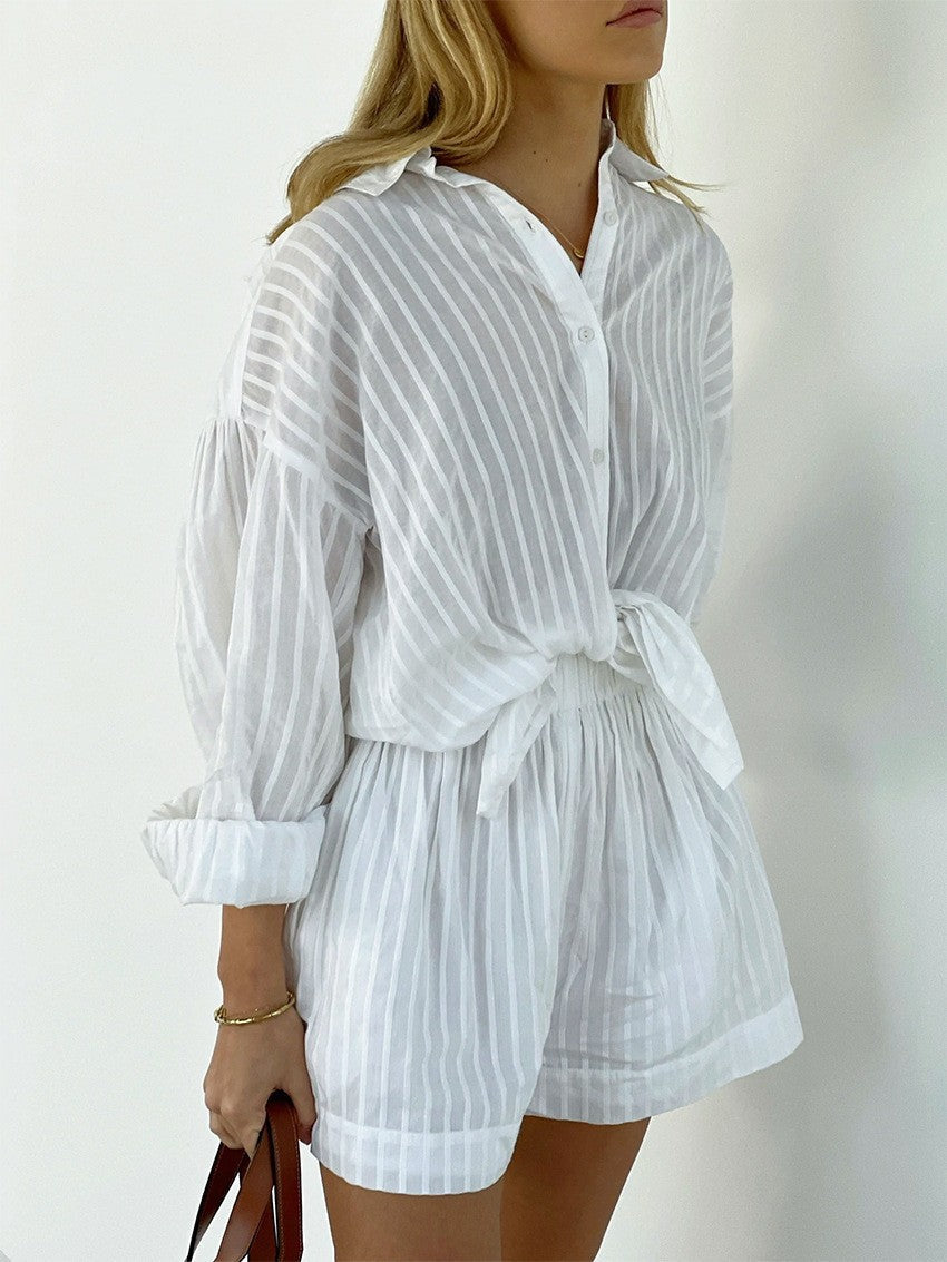 Floral Stripe Shirts & Shorts