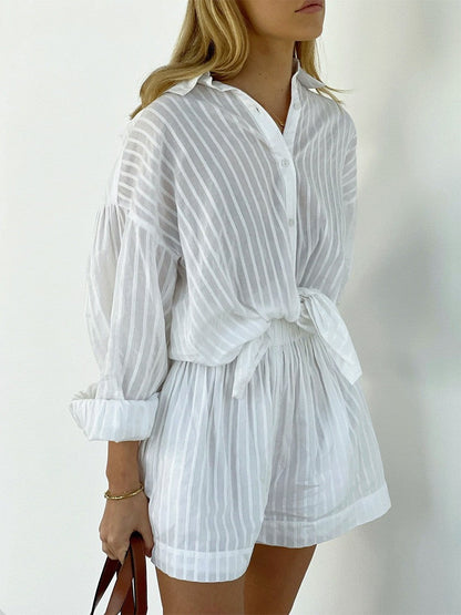 Floral Stripe Shirts & Shorts