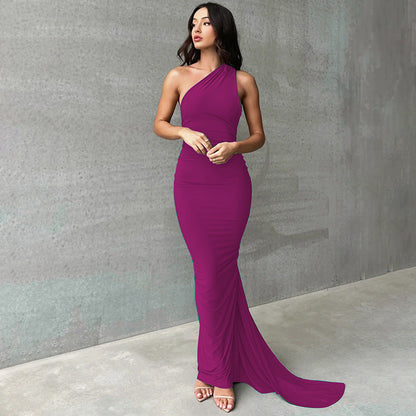 Summer New Sexy Backless Ruched Midi Dress