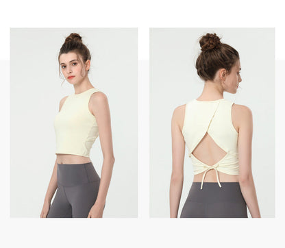 Sports Vest Women'S Fashion Yoga Beauty Back Blouse Leisure Fitness Running Shock Vest