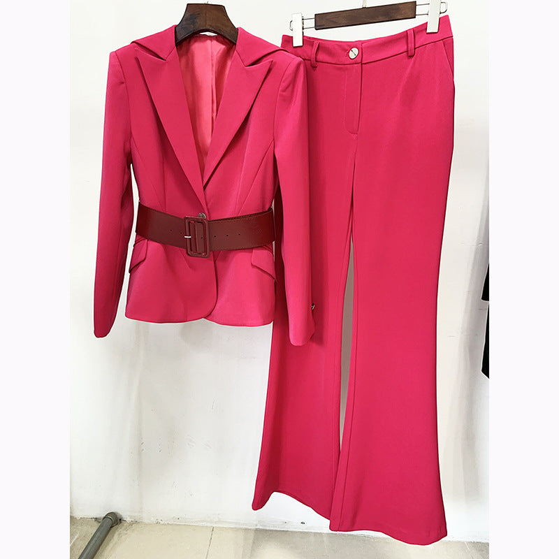 One-Button Blazer Pants Set