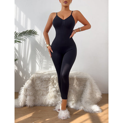 Seamless High-Waisted Bodysuit With 7/8 Pants For Women