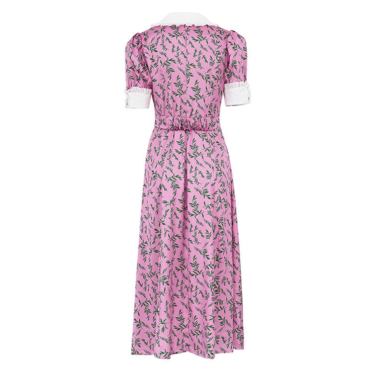 French Style Elegant Maxi Dress With Doll Collar